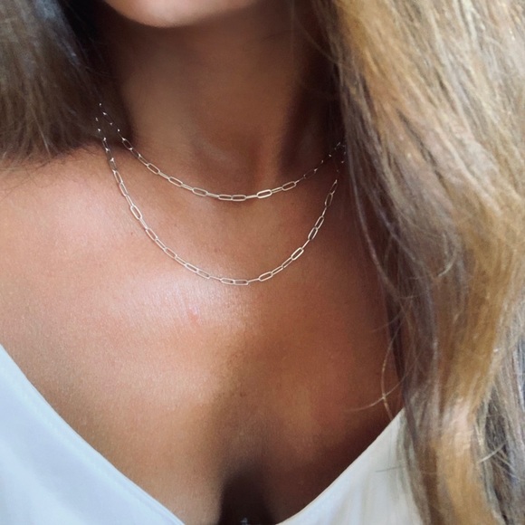 Sterling Silver Double Layer Necklace - Picture 4 of 8